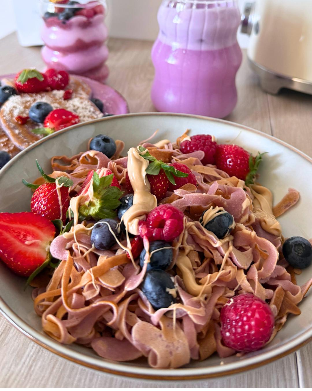 Crêpes spaghetti à l’Ube